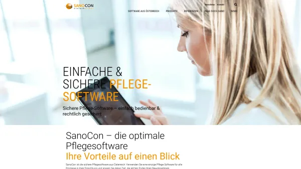 Website Screenshot: SanoCon Experten Gesundheitswesen - Sichere Pflege-Software - SanoCon - Date: 2023-06-26 10:20:38