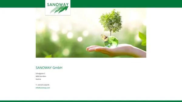 Website Screenshot: SANOWAY GmbH - SANOWAY – Innovative Ideen für eine grünere Welt - Date: 2023-06-26 10:20:38