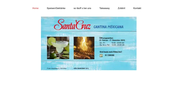 Website Screenshot: SUNSHINE Restaurantbetriebs GmbH - Santa Cruz | Prater | legendäre Spareribs von Wien | santacruz.at - Date: 2023-06-26 10:20:38