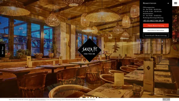 Website Screenshot: Santa Fe - Restaurant Santa Fe bei Salzburg Steakhaus | Pizzeria | Mexikaner | Bar - Date: 2023-06-14 10:44:57