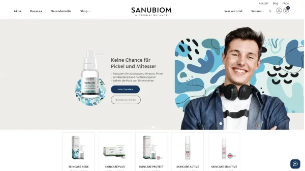 Website Screenshot: Sanubiom GmbH - Probiotischer Hautschutz mit Phage Technology - Sanubiom - Date: 2023-06-26 10:26:43