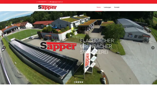 Website Screenshot: Sapper Flachdächer - Dachdeckerei Leibnitz - Dachdecker Leibnitz. Sapper Dach - Dachdeckermeister Werner Sapper Ges.m.b.H - Date: 2023-06-26 10:20:38