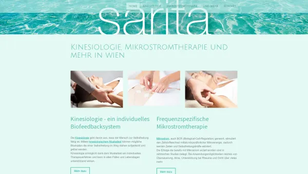 Website Screenshot: Sarita Kinesiologie, Mikrostromtherapie und mehr - Sarita - Kinesiologie, Mikrostromtherapie und mehr in Wien - Sarita - Kinesiologie, Mikrostromtherapie und mehr - Date: 2023-06-26 10:26:43
