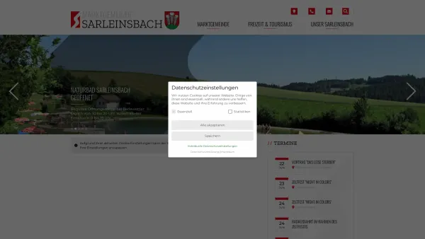 Website Screenshot: Gemeindeamt Marktgemeinde Sarleinsbach www.sarleinsbach.at - Sarleinsbach - GEM2GO WEB - Zentrum - Date: 2023-06-26 10:20:38