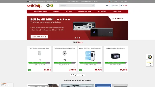 Website Screenshot: SatKing SatShop für Satellitenanlagen und HD Sat-Receiver - Der Sat-Shop für Unterhaltungselektronik & mehr - Date: 2023-06-26 10:20:38