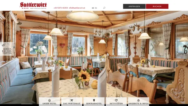 Website Screenshot: Hotel Gasthof Sattlerwirt - Gemütliches Hotel bei Kufstein, der Sattlerwirt - Date: 2023-06-26 10:20:41