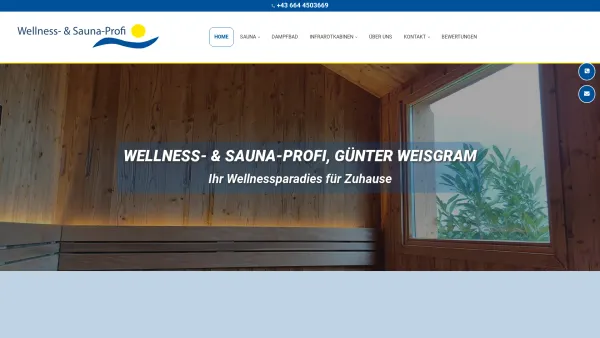 Website Screenshot: Wellness & Sauna-Profi, Günter Weisgram - Wellness- & Sauna-Profi, Günter Weisgram im Bezirk Mödling / Baden - Date: 2023-06-26 10:20:41