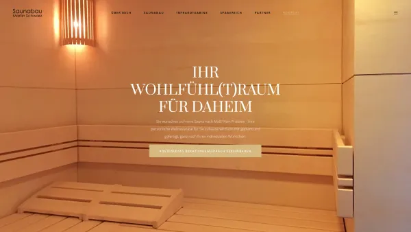 Website Screenshot: Saunabau Martin Schwarz Partner für Ihre neue Infrarotkabine, Sauna, Dampfbad und vieles mehr - Saunabau Schwarz - Date: 2023-06-26 10:20:41
