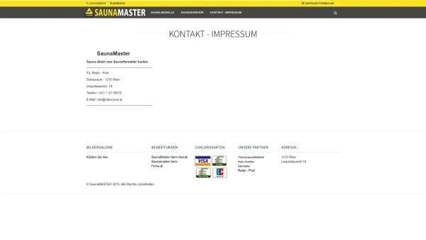 Website Screenshot: SaunaMaster Relax Pool - Sauna, Infrarotkabine - SaunaMaster Wien, Schwechat: Sauna Wien, Sauna kaufen, Sauna selber bauen - Date: 2023-06-14 10:36:53