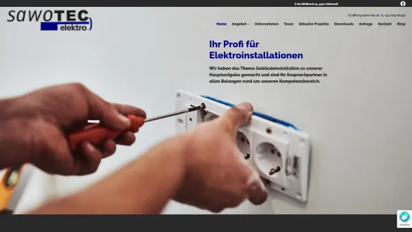 Website Screenshot: sawotec elektro gmbh - Elektriker Ried im Innkreis - Sawo-tec Elektro GmbH - Date: 2023-06-26 10:20:41