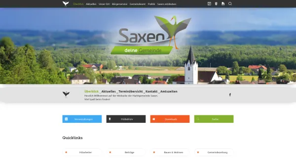 Website Screenshot: Gemeindeamt Marktgemeinde Saxen - Überblick – Gemeinde Saxen - Date: 2023-06-26 10:20:41