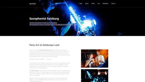 Website Screenshot: Saxophonist Salzburg - Saxophonist Salzburg - Date: 2023-06-26 10:20:41