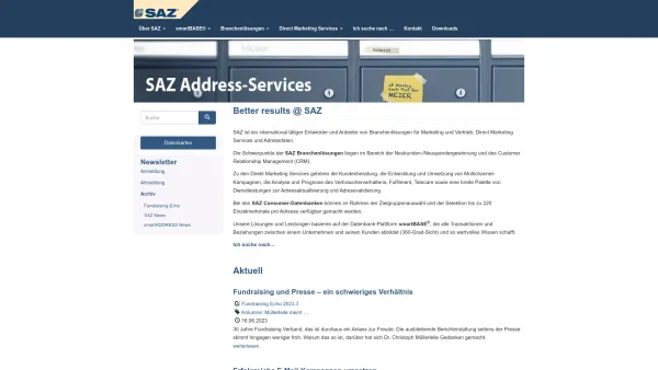 Website Screenshot: Better results SAZ SAZ Marketing AG - Better results @ SAZ | SAZ - Date: 2023-06-26 10:20:41