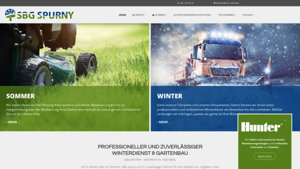 Website Screenshot: SBG Spurny GmbH - Winterdienst & Garten- & Baumpflege | [company_name_branding | 1220 Wien - Date: 2023-06-26 10:20:41