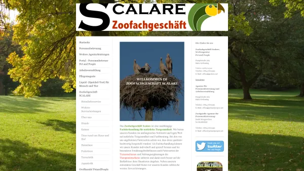 Website Screenshot: Scalare Zoofachgeschäft
Pet and People - Pet and People - Zoofachgeschäft SCALARE - Date: 2023-06-26 10:20:41