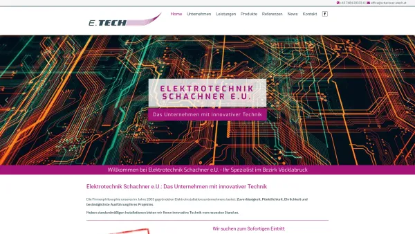 Website Screenshot: ELEKTROTECHNIK SCHACHNER - Inhaber Matthias Schachner - Elektrotechnik Schachner e.U. - Oberösterreich - Date: 2023-06-26 10:20:44