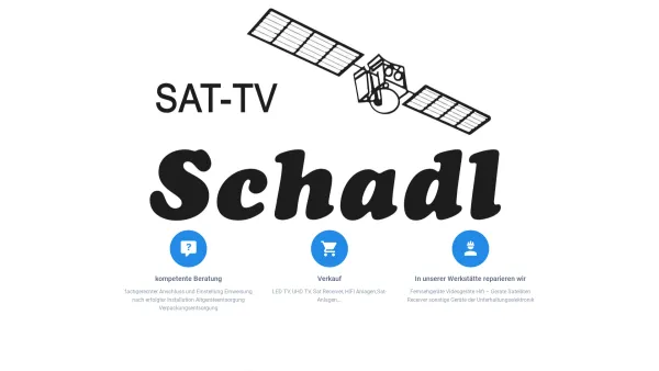 Website Screenshot: Alfred Schadl Sat TV Video Verkauf und Reparatur - SAT-TV Schadl - Date: 2023-06-14 10:44:57