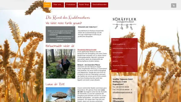 Website Screenshot: Schäffler Teigwaren GmbH - Nudeln, Teigwaren - Schäffler Teigwaren GmbH - Date: 2023-06-26 10:20:44