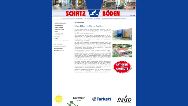 Website Screenshot: SCHATZ BÖDEN GesmbH Bodenleger Tischler und Tapezierermeisterbetrieb - Schatz Böden GmbH - Date: 2023-06-26 10:20:47