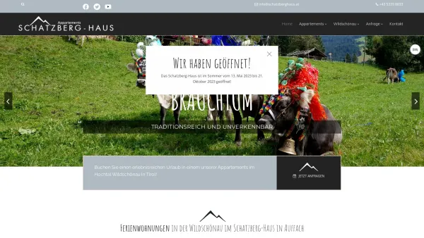Website Screenshot: Schatzberg-Haus Auffach Wildschönau - SCHATZBERG-HAUS AUFFACH – Ferienwohnungen in der Wildschönau - Date: 2023-06-26 10:20:47