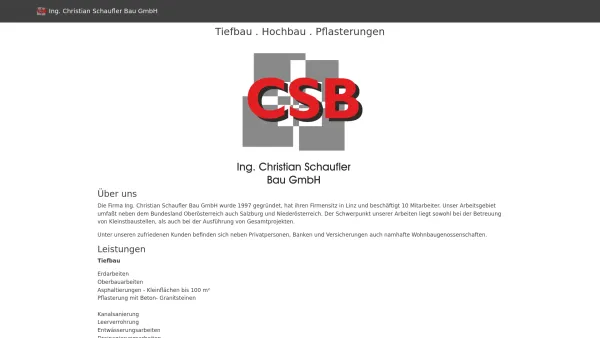 Website Screenshot: Ing. Christian Schaufler Bau GmbH - Home | Ing. Christian Schaufler Bau GmbH - Date: 2023-06-26 10:20:47