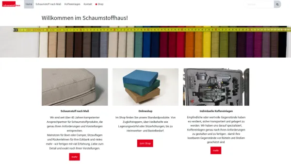 Website Screenshot: Klaus Schaumstoffhaus! Matratzen Polster Verpackung Wohnwagen Zuschnitte - Home | Schaumstoffhaus - Date: 2023-06-26 10:20:47