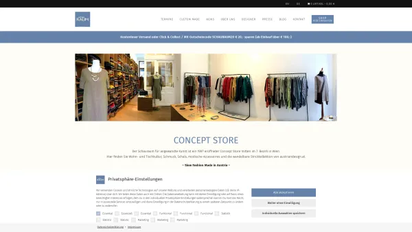 Website Screenshot: Schauraum für angewandte Kunst - Schauraum für angewandte Kunst » Concept Store und Online-Shop für Strickmode, Schmuck und Tischkultur - Date: 2023-06-26 10:20:47