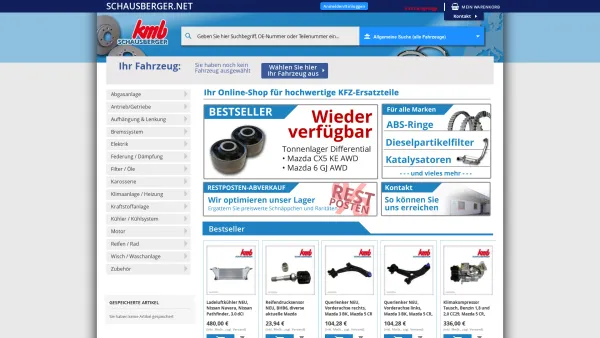 Website Screenshot: Schausberger KFZ Teile GmbH - Schausberger.net - Home - Date: 2023-06-26 10:20:47