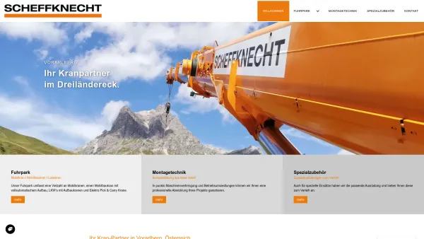 Website Screenshot: Scheffknecht - Scheffknecht Autokran GmbH in Vorarlberg seit 1971 - Date: 2023-06-14 10:45:00