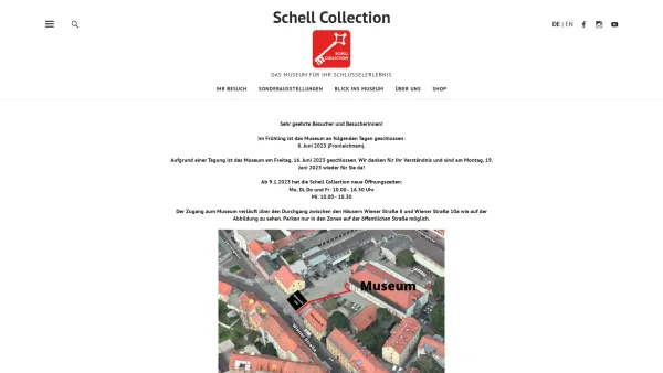 Website Screenshot: Schloß u Schlüsselmuseum Hanns Schell Hanns Schell Collection Graz/Austria - Schell Collection Graz - Das Museum für Ihr Schlüsselerlebnis - Date: 2023-06-26 10:20:47