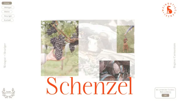 Website Screenshot: Heurigenhof Aktuelle Seite - Weingut Schenzel - Date: 2023-06-26 10:20:50
