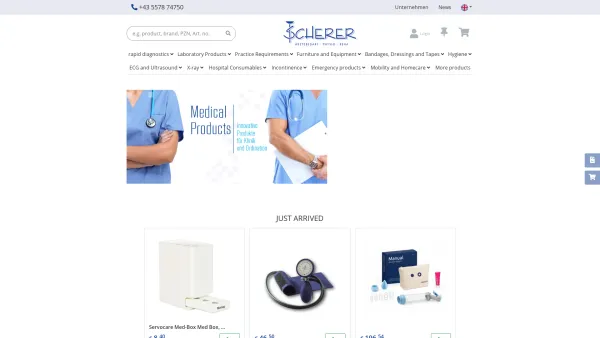 Website Screenshot: Ärztebedarf Scherer GmbH - Online Shop - Date: 2023-06-14 10:45:00