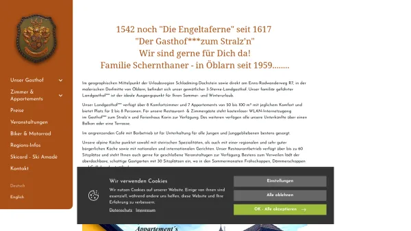 Website Screenshot: Gasthof zum Stralz´n, Fam. Schernthaner - Home - Gasthof *** zum Stralz’n, Familie Schernthaner - Date: 2023-06-15 16:02:34
