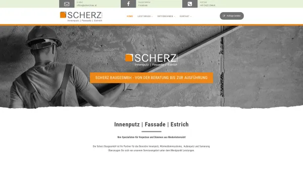 Website Screenshot: Scherz BaugesmbH - Ihr Profi am Bau - Scherz GmbH aus Niederösterreich - Date: 2023-06-15 16:02:34