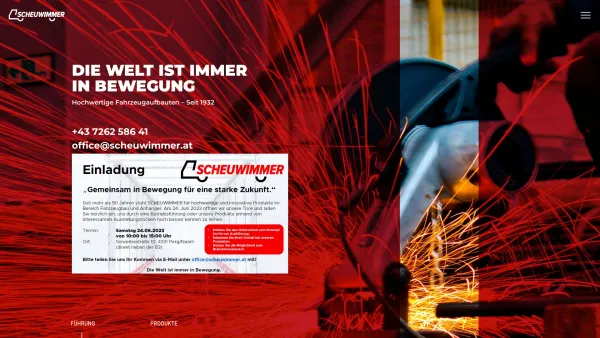 Website Screenshot: Scheuwimmer Fahrzeugbau Gesellschaft mbH. - Scheuwimmer - Hochwertige Fahrzeugaufbauten - Date: 2023-06-14 10:45:00
