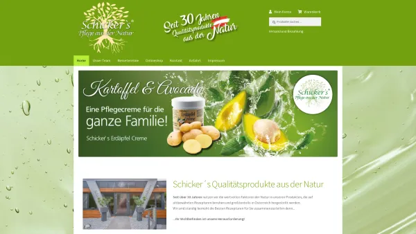 Website Screenshot: Schickers Qualitätsprodukte Ob Naturkosmetik oder Nahrungsergänzung gemütliches Einkaufen von zu Haus aus! - Schickers Qualitätsprodukte - - Date: 2023-06-26 10:20:50