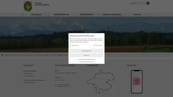 Website Screenshot: Gemeindeamt Schiedlberg RiS-Kommunal - Schiedlberg - GEM2GO WEB - Startseite - Date: 2023-06-26 10:20:50