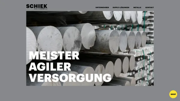 Website Screenshot: Schiekmetall Handels-GmbH. - SCHIEK - Meister der Metalle - Date: 2023-06-14 10:45:00