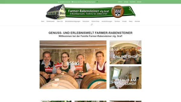 Website Screenshot: Farmer-Rabensteiner vlg Graf - Kürbiskernöl aus der Steiermark | Familie Farmer-Rabensteiner - Date: 2023-06-26 10:20:50