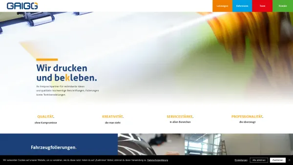 Website Screenshot: Schildertechnik GAIGG - HOME | Gaigg - Date: 2023-06-26 10:20:50