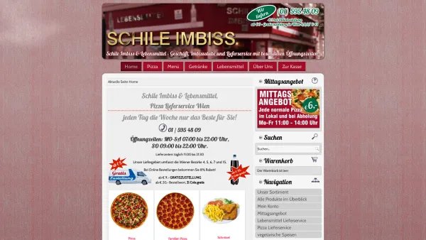 Website Screenshot: Schile Imbiss & Lebensmittel - Schile Imbiss & Lebensmittel Lieferservice Pizza Kebap Kebab Wien - Date: 2023-06-14 10:38:18