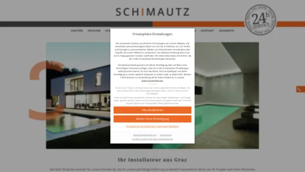 Website Screenshot: Schimautz Sanitär Heizung Elektro Wassertechnik - Ihr Installateur aus Graz - Schimautz Ges.m.b.H. - Date: 2023-06-26 10:20:50