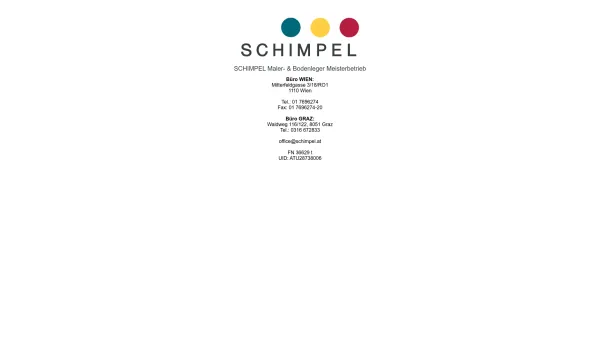 Website Screenshot: Schimpel GmbH - SCHIMPEL Maler & Bodenleger Meisterbetrieb - Graz - Date: 2023-06-26 10:20:50