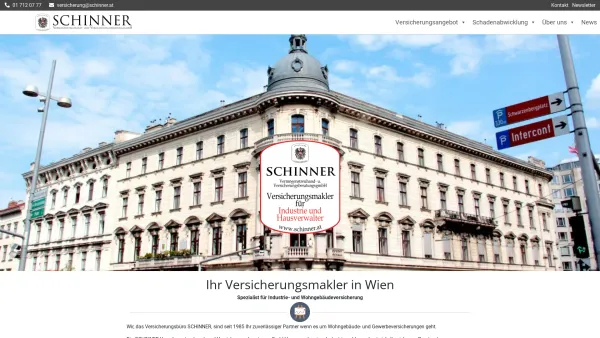 Website Screenshot: Schinner Vermögenstreuhand und Versicherungsberatungs Ges.m.b.H. - Versicherungsmakler in Wien - SCHINNER Versicherungsbüro - Date: 2023-06-26 10:20:50