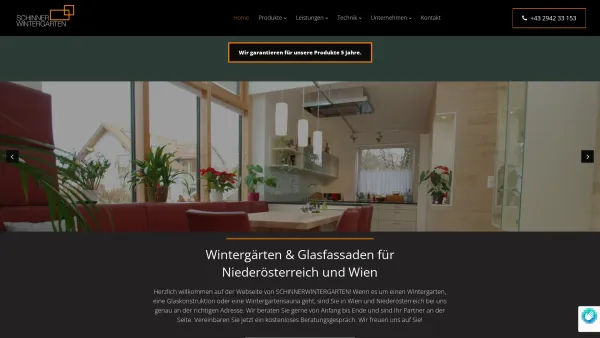 Website Screenshot: SCHINNERWOHNEN OG - Wintergärten von SCHINNERWINTERGARTEN aus Unternalb bei Retz - Date: 2023-06-15 16:02:34