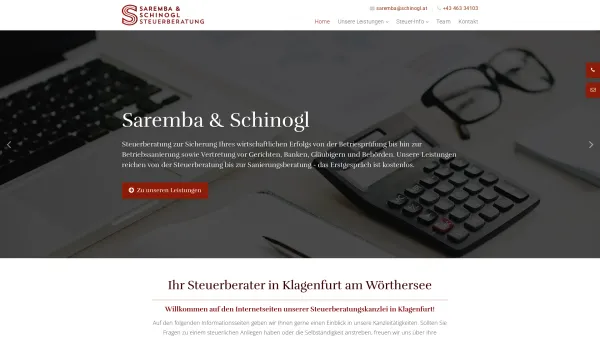 Website Screenshot: Saremba & Schinogl Steuerberatungs u Buchhaltungs KG - Steuerberater in Klagenfurt am Wörthersee | Saremba & Schinogl - Date: 2023-06-26 10:26:43