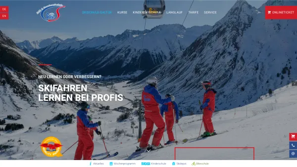 Website Screenshot: Schischule Silvretta Galtür - Ski- und Snowboardschule Kinderskischule Silvretta Galtür - Date: 2023-06-15 16:02:34
