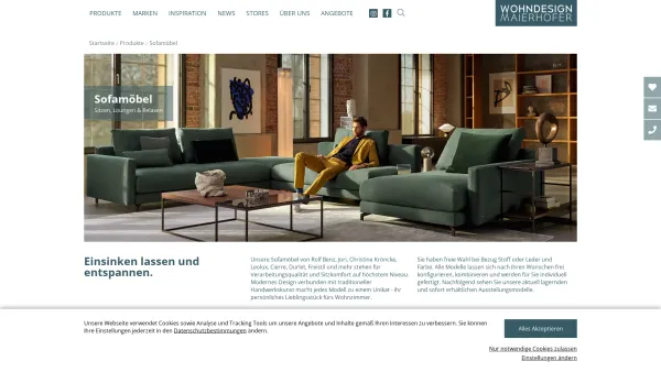 Website Screenshot: freistil ROLF BENZ & Designer Schlafsofa Store Wien - Sofamöbel | Wohndesign Maierhofer - Date: 2023-06-26 10:20:53