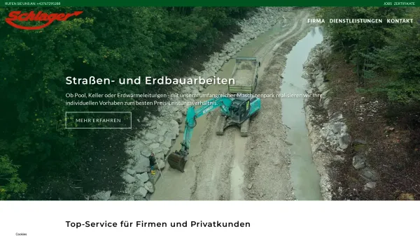 Website Screenshot: Schlager Franz GesmbH Co KG - Schlager Erdbau & Transporte Timelkam - - Date: 2023-06-26 10:20:53