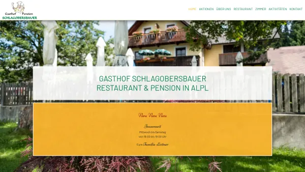 Website Screenshot: Gasthaus Schlagobersbauer - Gasthof Schlagobersbauer | Alpl | Restaurant & Pension - Date: 2023-06-26 10:20:53
